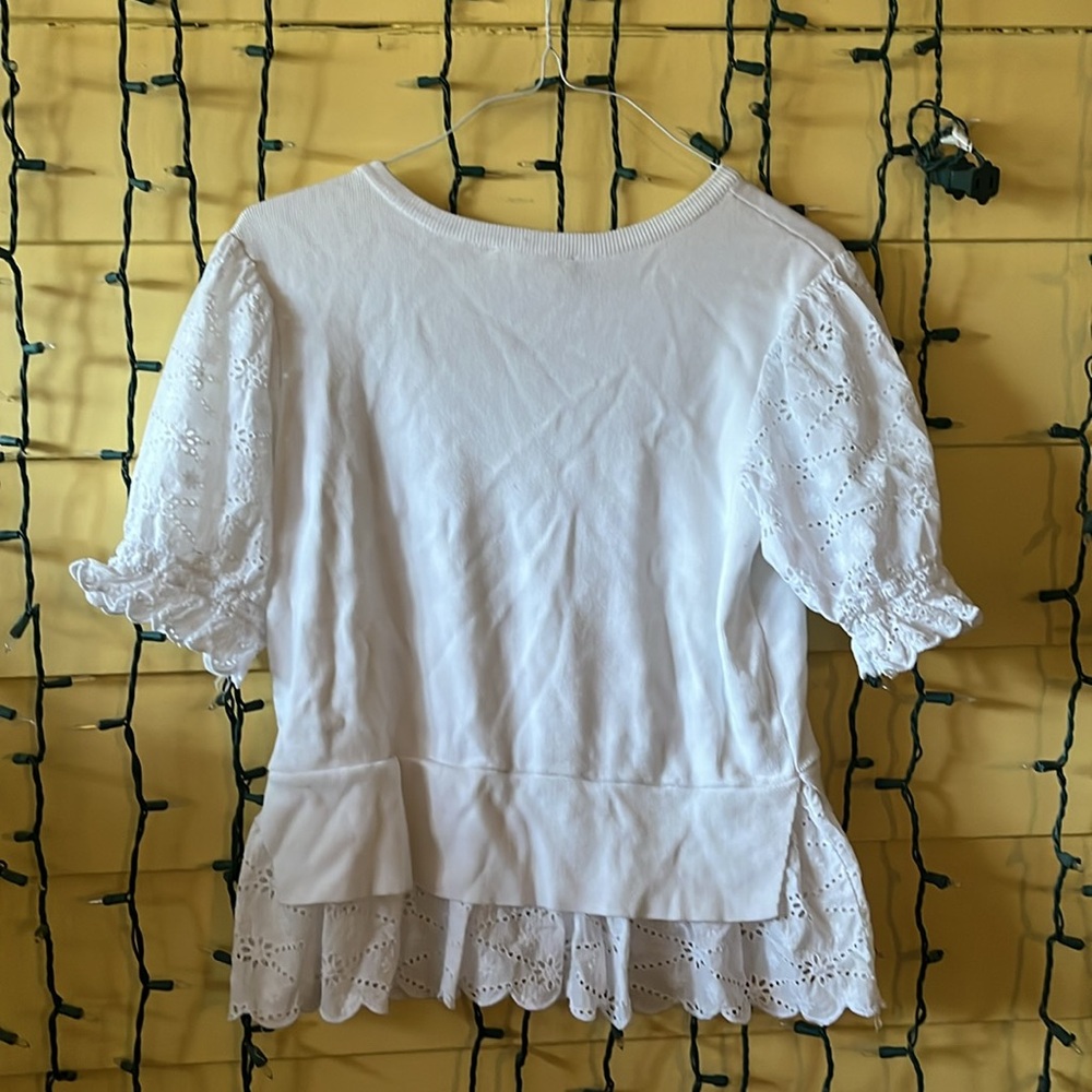 English Factory Eyelet Puff-Sleeve Sweater Tee - Picture 4 of 4